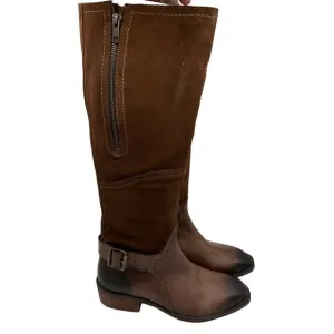 Roan Bedstu Charity Tall Leather Boots Almond Brown Size 6 new no box