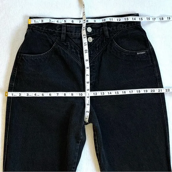 ROCKIES VTG 80s 90s BAREBACK HIGH RISE RELAXED FIT BLACK MOM JEANS. Sz 13/32