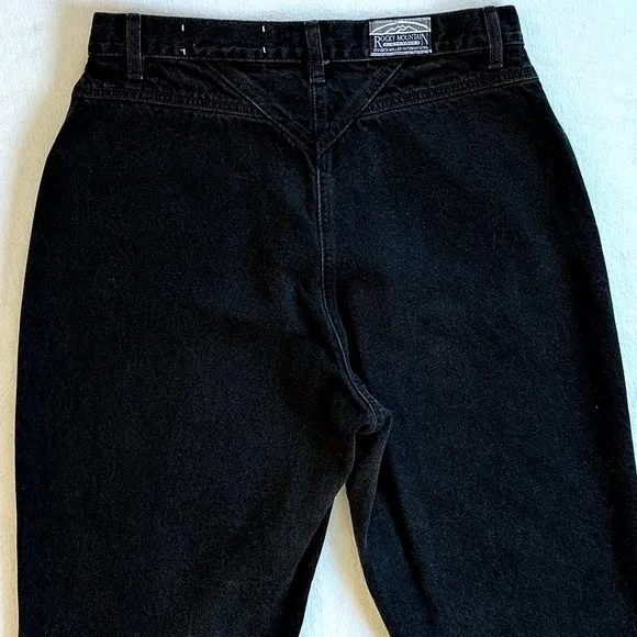 ROCKIES VTG 80s 90s BAREBACK HIGH RISE RELAXED FIT BLACK MOM JEANS. Sz 13/32
