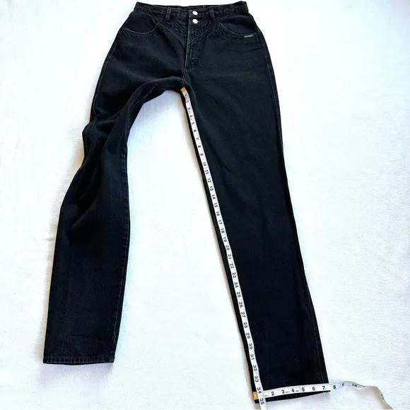 ROCKIES VTG 80s 90s BAREBACK HIGH RISE RELAXED FIT BLACK MOM JEANS. Sz 13/32