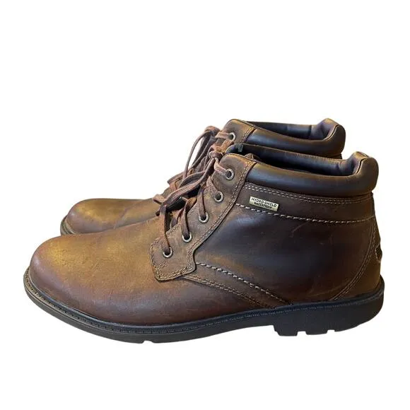Rockport Mens 10.5 Storm Surge $140 Hiking Boot Waterproof Leather Shoes Brown