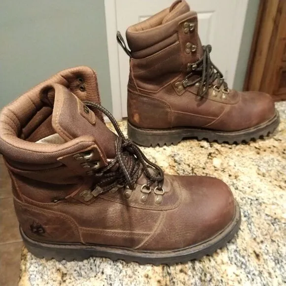 Rocky Brown Leather Ranger Waterproof Outdoor Hiking Boots RKS0437 Men's Sz 10 W