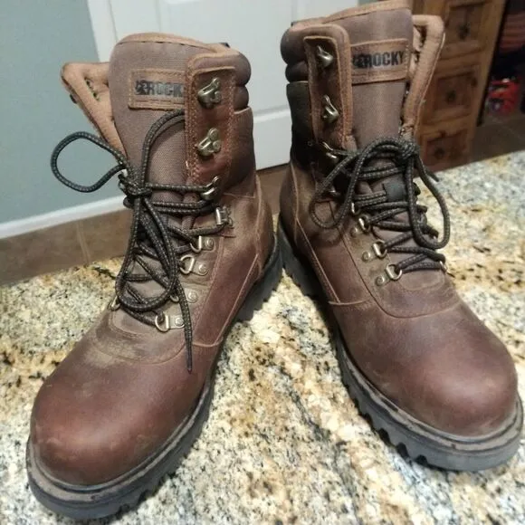 Rocky Brown Leather Ranger Waterproof Outdoor Hiking Boots RKS0437 Men's Sz 10 W