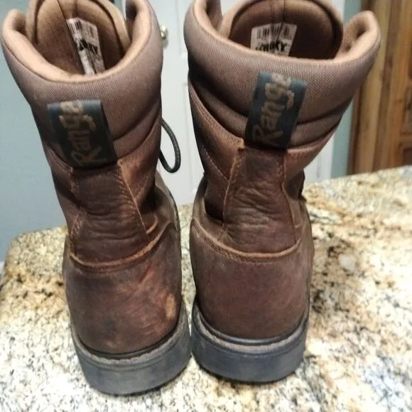 Rocky Brown Leather Ranger Waterproof Outdoor Hiking Boots RKS0437 Men's Sz 10 W