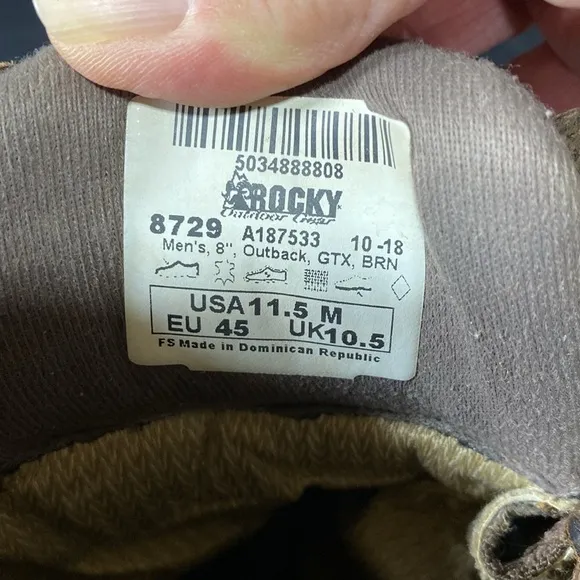 Rocky Gore-Tex Waterproof #8729 Men’s Hiking Boots, Size 11.5