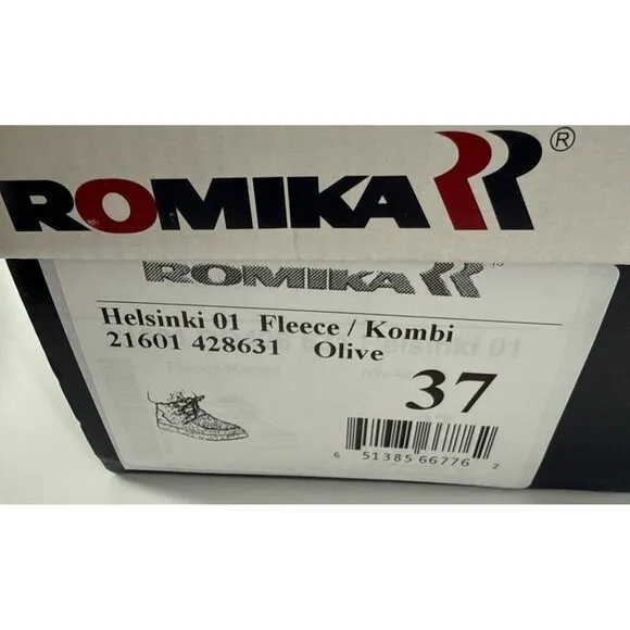 Romika Womens Ankle Boot Olive Green Fleece Faux Fur Lining Size 37 6 6.5 NIB