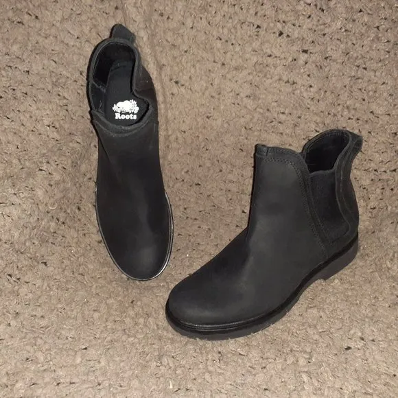 ROOTS-Canada-Black Nubuck Chelsea Boots-Junction-Sz 7.5-New/No Box