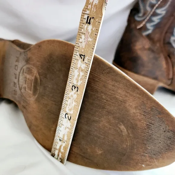 Roper Cowboy Western Short Stuff Boots Women’s Sz 9.5 Brown Side Zip Embroidered