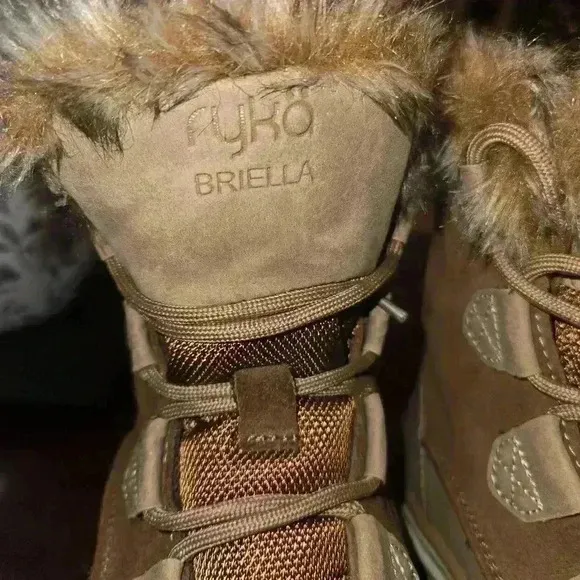 Ryka Brielle Womens Water Repellent Faux Fur Winter Boots Brown Size 6.5