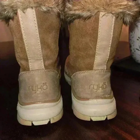 Ryka Brielle Womens Water Repellent Faux Fur Winter Boots Brown Size 6.5