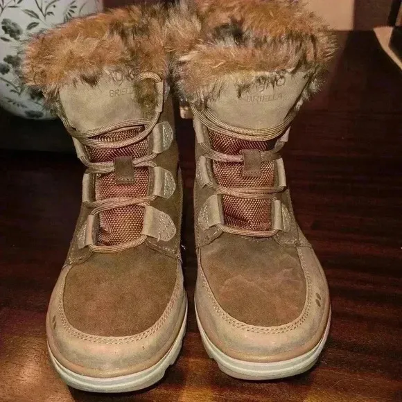 Ryka Brielle Womens Water Repellent Faux Fur Winter Boots Brown Size 6.5