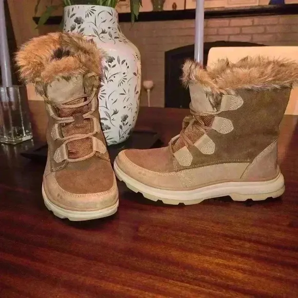 Ryka Brielle Womens Water Repellent Faux Fur Winter Boots Brown Size 6.5
