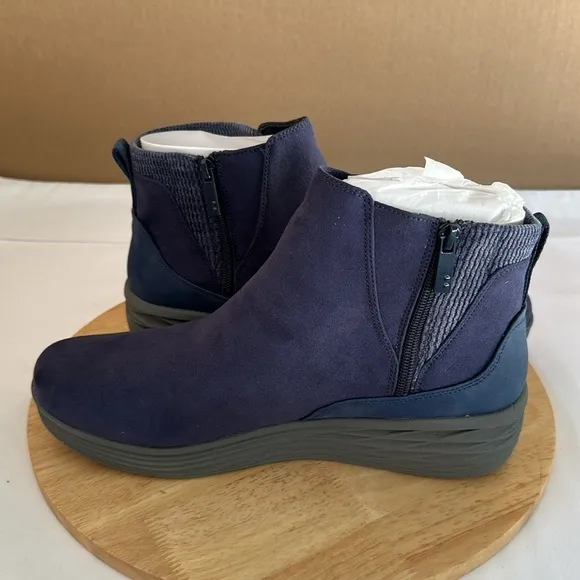 Ryka Side-Zip Water-Repellent Ankle Boots - Noelle Next 12 wide blue