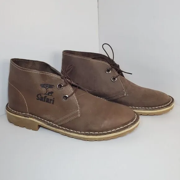 Safari By Bata brown Leather Chukka Desert Ankle Boots Lace up Mens Size 10