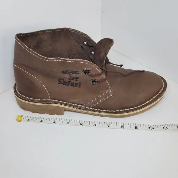Safari By Bata brown Leather Chukka Desert Ankle Boots Lace up Mens Size 10