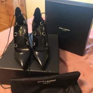Saint Lauren Paris lace up heels shoes