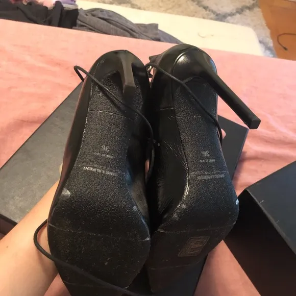 Saint Lauren Paris lace up heels shoes
