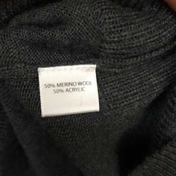 Saks Cowl Neck Long Sleeve Marino Wool Dress