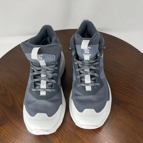 Salomon Elixir Activ Mid GTX Shoes Womens 7 Gray White Hiking Sneaker 474574S