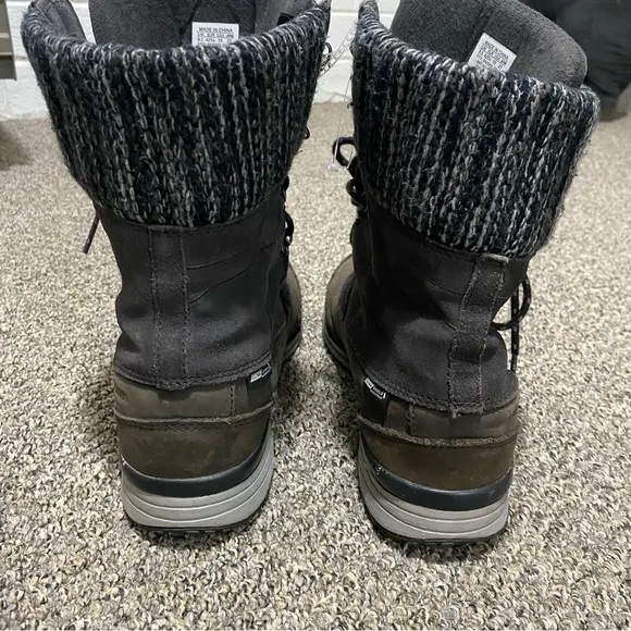 Salomon Hime Mid LTR Womens WP Insulated Winter Snow Boots Size 10 Green Grey