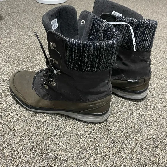 Salomon Hime Mid LTR Womens WP Insulated Winter Snow Boots Size 10 Green Grey