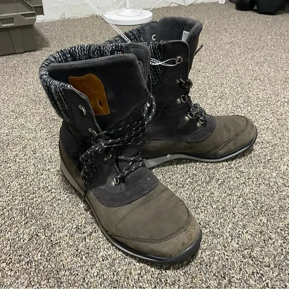 Salomon Hime Mid LTR Womens WP Insulated Winter Snow Boots Size 10 Green Grey