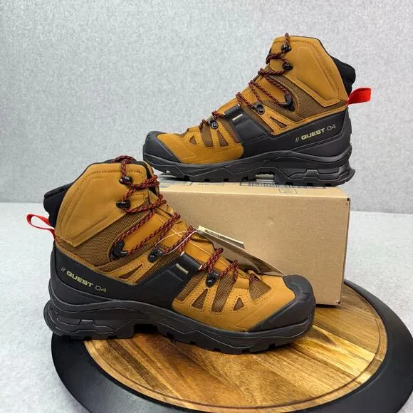 Salomon Quest 4 GTX Boots Men's Size 10.5 Brown Gore-Tex Hiking Outdoor High