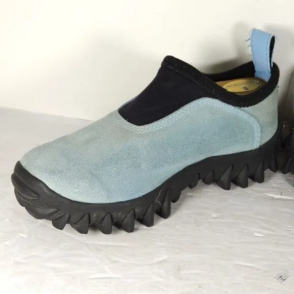 Salomon Women's VTG US7 Baby Blue Suede Contagrip Slip On SnowClog Hiking Boots