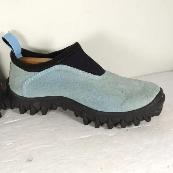 Salomon Women's VTG US7 Baby Blue Suede Contagrip Slip On SnowClog Hiking Boots
