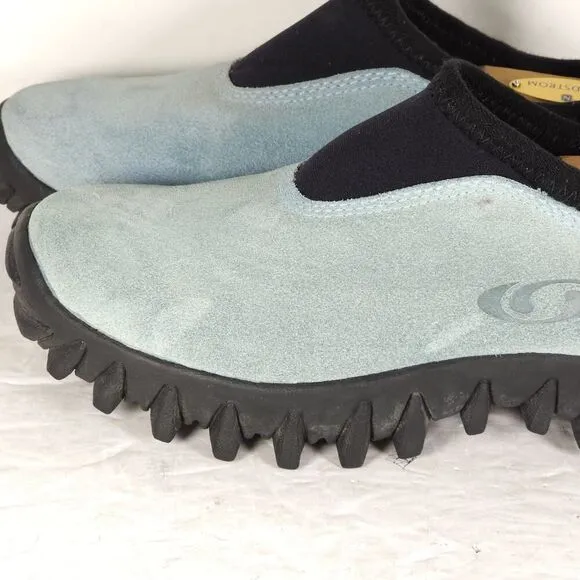 Salomon Women's VTG US7 Baby Blue Suede Contagrip Slip On SnowClog Hiking Boots
