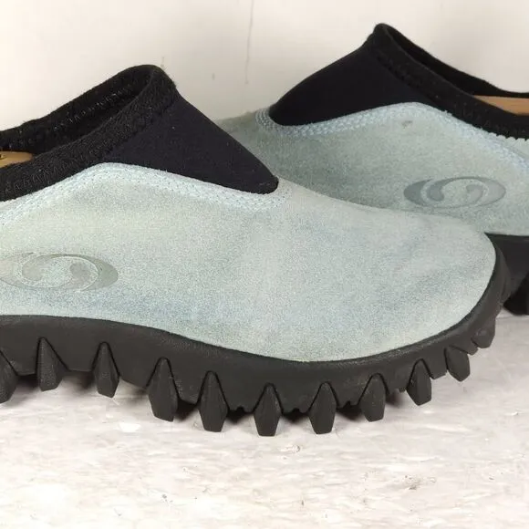 Salomon Women's VTG US7 Baby Blue Suede Contagrip Slip On SnowClog Hiking Boots