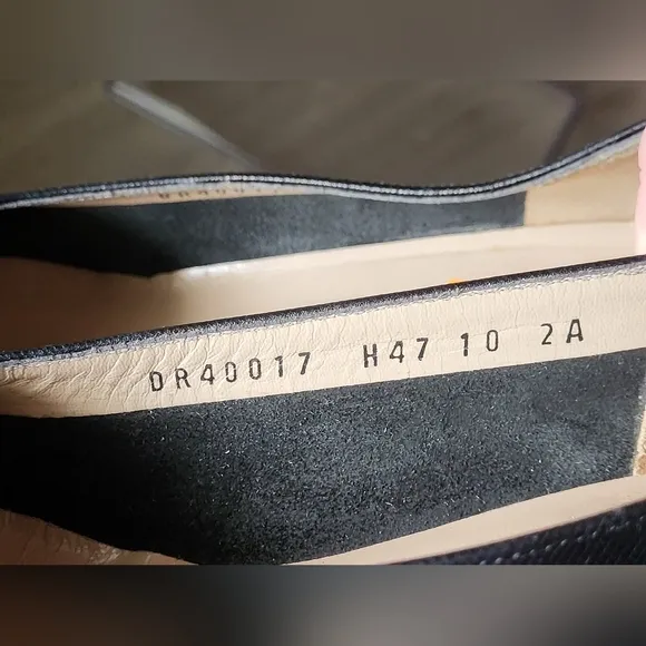 Salvatorre Ferrangano Black Heels With Gold Detail, Italian Leather, 9.5