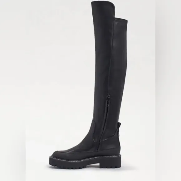 Sam Edelman $225 Women’s Lerue Over The Knee Lug Sole Black Boots Size 6 NWT