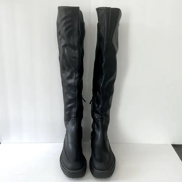 Sam Edelman $225 Women’s Lerue Over The Knee Lug Sole Black Boots Size 6 NWT