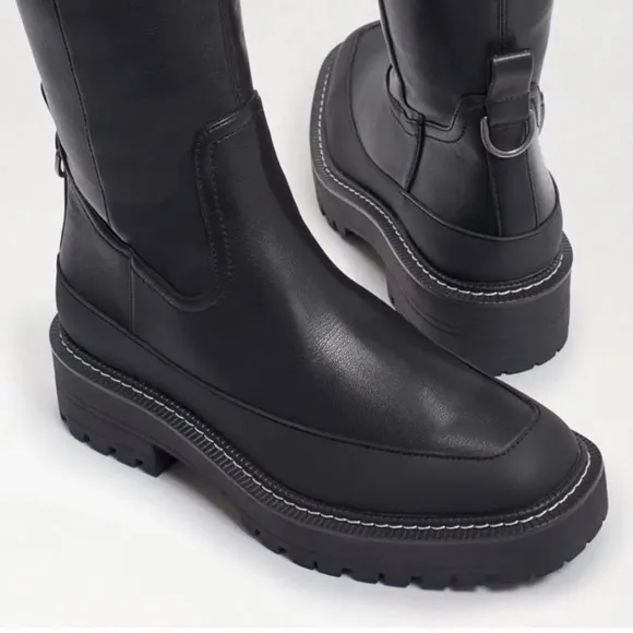 Sam Edelman $225 Women’s Lerue Over The Knee Lug Sole Black Boots Size 6 NWT