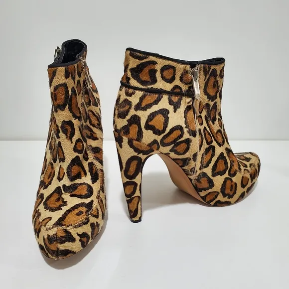 Sam Edelman Animal Print Ankle Boots Women's Size 9 M