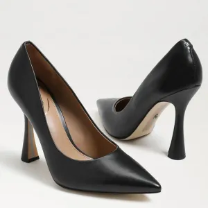 SAM EDELMAN ANTONIA POINTED TOE PUMP Black Leather High Heels Shoes 8.5 8 1/2