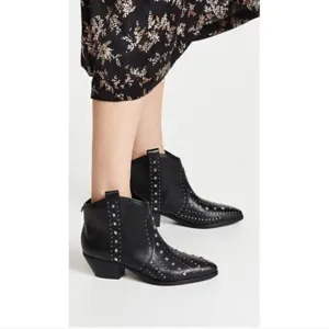 Sam Edelman Black Brian Western Bootie Size 6.5