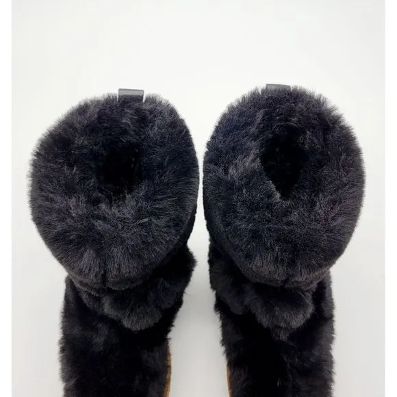 Sam Edelman Blanche Black Faux Fur Boots Size 5.5