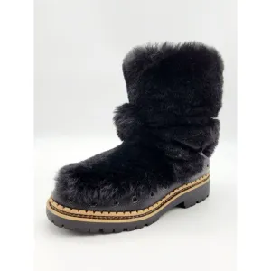 Sam Edelman Blanche Black Faux Fur Boots Size 5.5