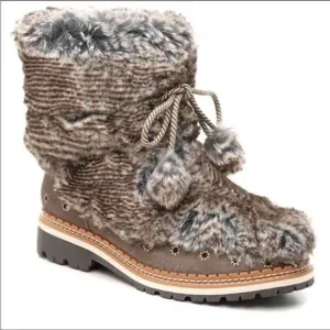 Sam Edelman Blanche Fur Boot in Grey Brown Size 8.5