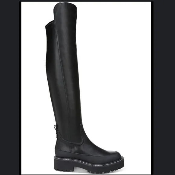 Sam Edelman Boots Lerue Lug Sole Faux Leather High Shaft Over Knee Boot size 8