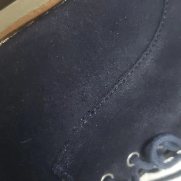SAM EDELMAN Navy Leather Suede Lace Up Oxford Style Heeled Shoes 8.5.