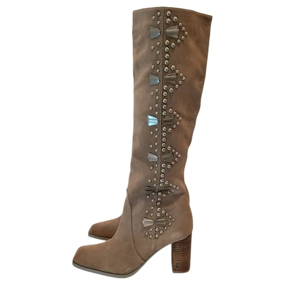 Sam Edelman Oma Women's Deep Taupe Heeled Boots Size 9