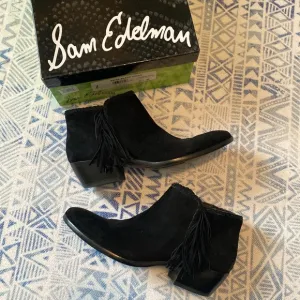Sam Edelman Paige Black Suede Booties
