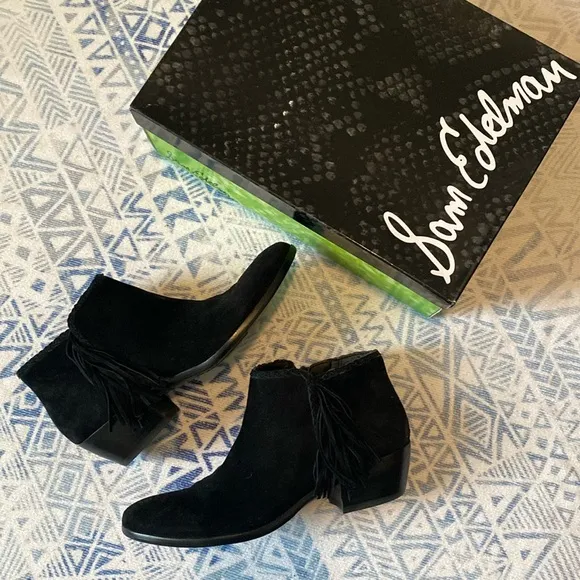 Sam Edelman Paige Black Suede Booties