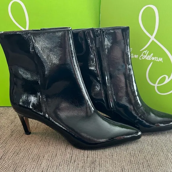 Sam Edelman Patient Black Ankle Boots Size 10 New In Box