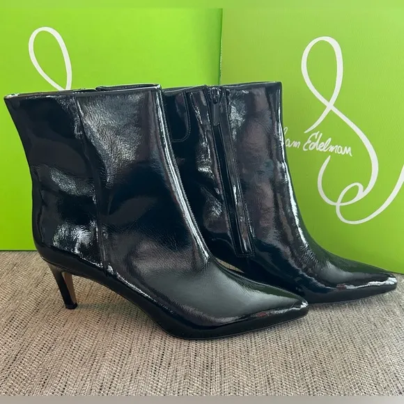 Sam Edelman Patient Black Ankle Boots Size 10 New In Box