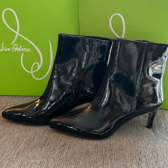 Sam Edelman Patient Black Ankle Boots Size 10 New In Box