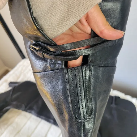 SAM EDELMAN // se boutique super soft black lamb leather over the knee boots